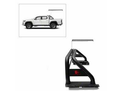 Classic Roll Bar with 40-Inch LED Light Bar for Tonneau Cover; Black (05-23 Tacoma)