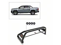 Classic Roll Bar with 5.30-Inch Black Round Flood LED Lights; Black (16-23 Tacoma)