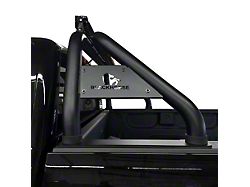 Classic Roll Bar with 7-Inch Red Round LED Lights; Black (15-23 Tacoma)