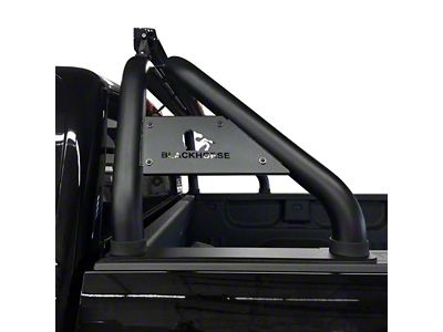Classic Roll Bar with 7-Inch Red Round LED Lights; Black (15-23 Tacoma)