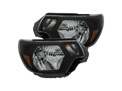 Crystal Headlights; Black Housing; Clear Lens (12-15 Tacoma)