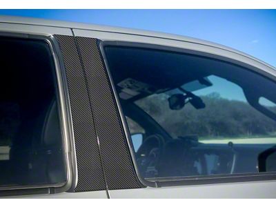 Door Pillar Accent Trim; Raw Carbon Fiber (16-23 Tacoma)