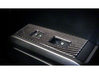 Door Switch Panel Accent Trim; Domed Carbon Fiber (16-23 Tacoma Access Cab)