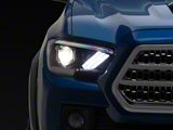 DRL LED Headlights; Gloss Black Housing; Clear Lens (16-19 Tacoma; 20-23 Tacoma SR, SR5, TRD Sport)