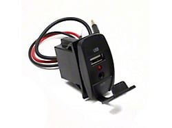 Dual Port Rocker Switch Panel with USB Ports and 3.50mm AUX Input (Universal; Some Adaptation May Be Required)