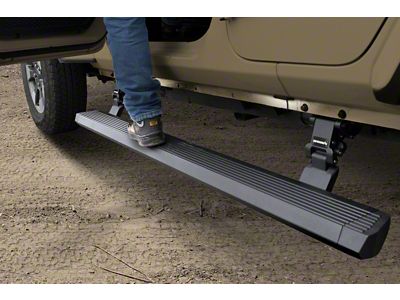 Go Rhino E-BOARD E1 Electric Running Boards; Protective Bedliner Coating (24-25 Tacoma Double Cab)