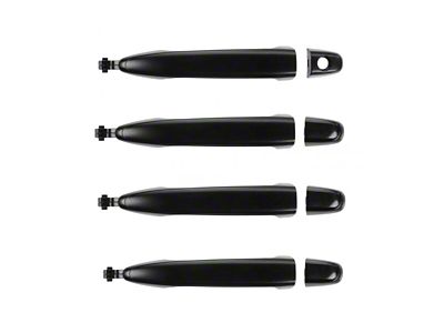 Exterior Door Handles; Front and Rear; Paint to Match Black (05-15 Tacoma Double Cab)