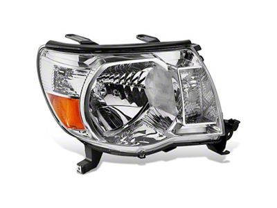 Factory Style Headlight; Chrome Housing; Clear Lens; Passenger Side (05-11 Tacoma)