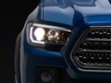 Factory Style LED DRL Projector Headlights; Black Housing; Clear Lens (16-23 Tacoma)