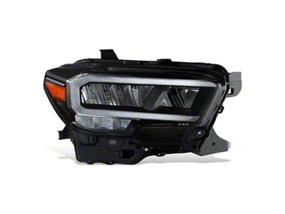 Factory Style Switchback LED DRL Headlight; Black Housing; Clear Lens; Passenger Side (20-23 Tacoma w/ Factory LED Headlights, Excluding TRD Pro)