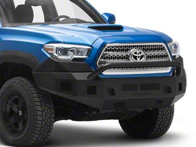 Fortis Front Bumper with Hoop; Textured Black (16-23 Tacoma)