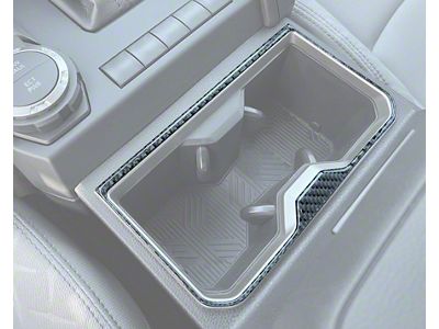 Front Cupholder Accent Trim; Forged Carbon Fiber (24-25 Tacoma)