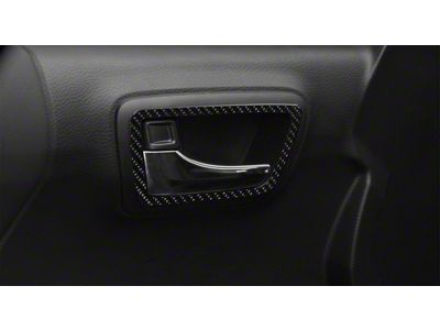 Front Door Handle Surround Accent Trim; Domed Carbon Fiber (16-23 Tacoma)