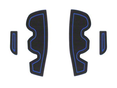 Front Door Pocket Cup Holder Inserts; Black/Blue (16-23 Tacoma)