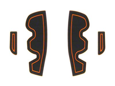 Front Door Pocket Cup Holder Inserts; Black/Orange (16-23 Tacoma)