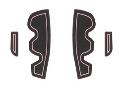 Front Door Pocket Cup Holder Inserts; Black/Pink (16-23 Tacoma)