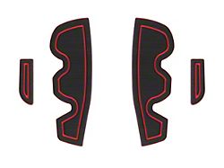 Front Door Pocket Cup Holder Inserts; Black/Red (16-23 Tacoma)