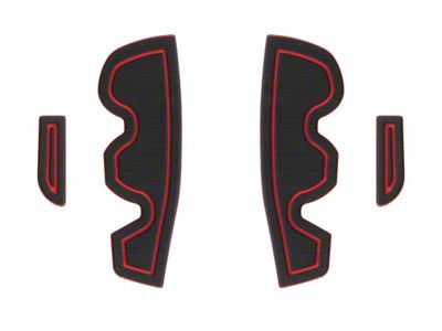 Front Door Pocket Cup Holder Inserts; Black/Red (16-23 Tacoma)