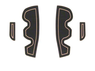 Front Door Pocket Cup Holder Inserts; Black/Tan (16-23 Tacoma)
