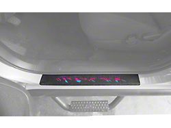 Front Door Sill Protection with Mountain Logo; Black with Lady TRI-Color (05-23 Tacoma)