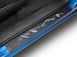 Front Door Sill Protection with Mountain Logo; Textured Black (05-23 Tacoma)