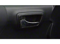 Front and Rear Door Handle Surround Accent Trim; Domed Carbon Fiber (16-23 Tacoma Double Cab)
