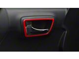 Front and Rear Door Handle Surround Accent Trim; Gloss TRD Red (16-23 Tacoma Double Cab)