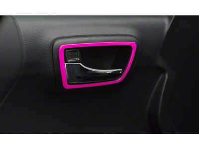 Front and Rear Door Handle Surround Accent Trim; Hot Pink (16-23 Tacoma Double Cab)