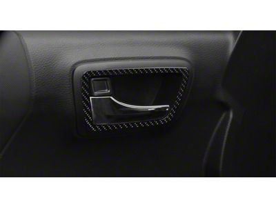 Front and Rear Door Handle Surround Accent Trim; Raw Carbon Fiber (16-23 Tacoma Access Cab)