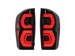 Full LED Tail Lights; Black Housing; Smoked Lens (16-23 Tacoma)