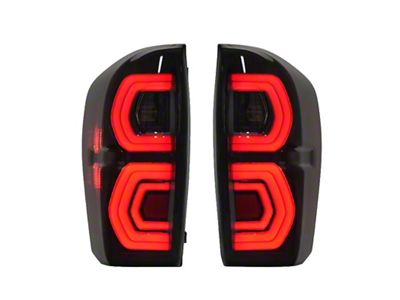 Full LED Tail Lights; Black Housing; Smoked Lens (16-23 Tacoma)