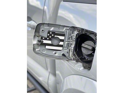 Gas Cap Holder; Black and White American Flag (16-23 Tacoma)
