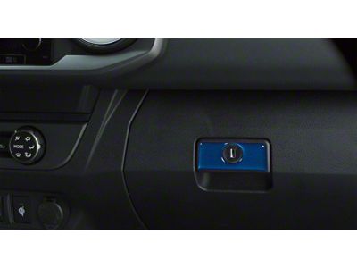 Glove Box Handle Accent Trim; Blazing Blue (16-23 Tacoma)