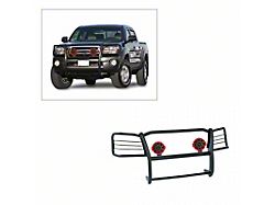 Grille Guard with 7-Inch Red Round LED Lights; Black (05-15 Tacoma)