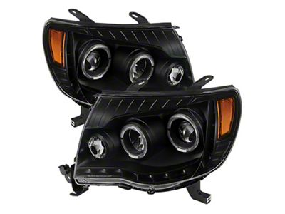 Halo Projector Headlights; Black Housing; Clear Lens (05-11 Tacoma)