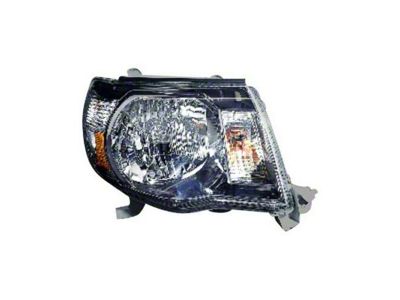 CAPA Replacement Halogen Headlight; Black Housing; Clear Lens; Passenger Side (05-11 Tacoma)