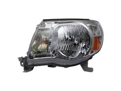 Headlight; Chrome Housing; Clear Lens; Driver Side (05-11 Tacoma)