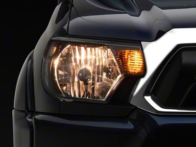 Factory Style Headlights with Clear Corner Lights; Chrome Housing; Smoked Lens (12-15 Tacoma)