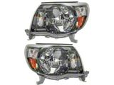 Headlights; Chrome Housing; Clear Lens (05-11 Tacoma)