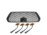 Honeycomb Style Upper Replacement Grille with Smoked Amber Raptor Lights and TSS Sensor Cover (16-23 Tacoma)