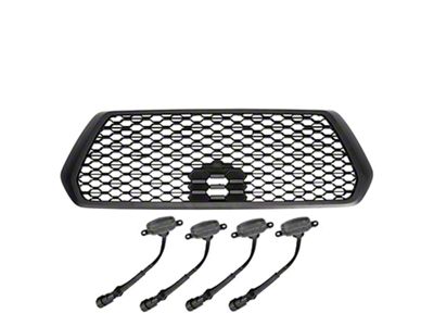 Honeycomb Style Upper Replacement Grille with Smoked White Raptor Lights (16-23 Tacoma)