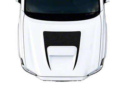Hood Graphic; Matte Black with Orange Outline (16-23 Tacoma TRD Pro)