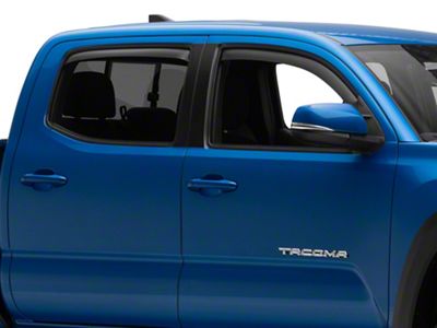 EGR In-Channel Window Visors; Front and Rear; Matte Black (16-23 Tacoma Double Cab)