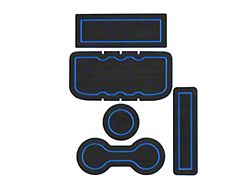 Interior Cup Holder Foam Inserts; Black/Blue (05-15 Tacoma w/ Automatic Transmission)