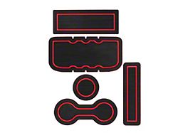 Interior Cup Holder Foam Inserts; Black/Red (05-15 Tacoma w/ Automatic Transmission)
