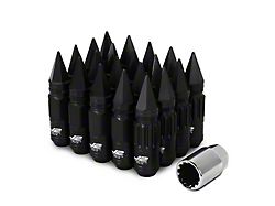 J2 Engineering Black Aluminum Spiked Lug Nuts; M12 x 1.5; 80mm; Set of 20 (05-15 5-Lug Tacoma)
