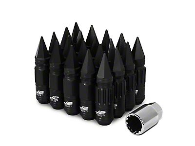 TJ 24-Pack Black Acorn Open End Lug Nuts – M12x1.5, 3/4" Hex – Fit Toyota Tacoma 4Runner & More