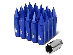 J2 Engineering Blue Aluminum Spiked Lug Nuts; M12 x 1.5; 90mm; Set of 20 (05-15 5-Lug Tacoma)