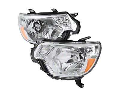 JDM Style Headlights; Chrome Housing; Clear Lens (12-15 Tacoma)