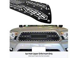 Laser Cut Rivet Mesh Upper Replacement Grille; Black (12-15 Tacoma)